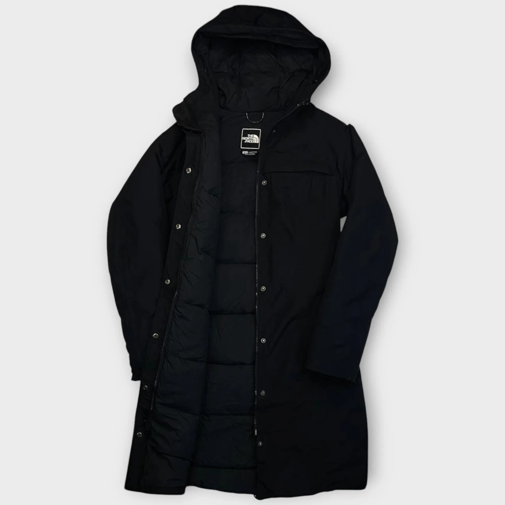 Women The North Face Long Hooded Jacket (XS)